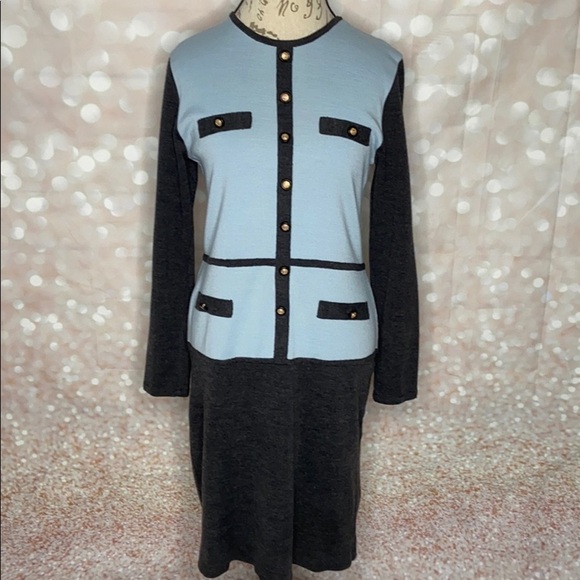 KASPER Vintage Nina Charles for Kasper Wool Blend Dress - Picture 1 of 9